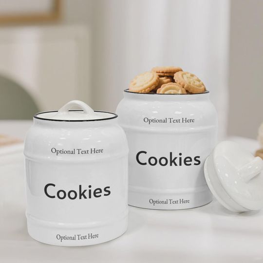 Custom Text Cookie Jar  Personalized Ceramic Airtight Storage with Custom Name or Message, Custom Kitchen Decor, Unique Gift Idea