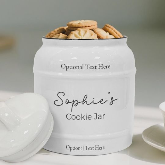 Custom Name Ceramic Cookie Jar  Personalized Gift, Kitchen Airtight Storage