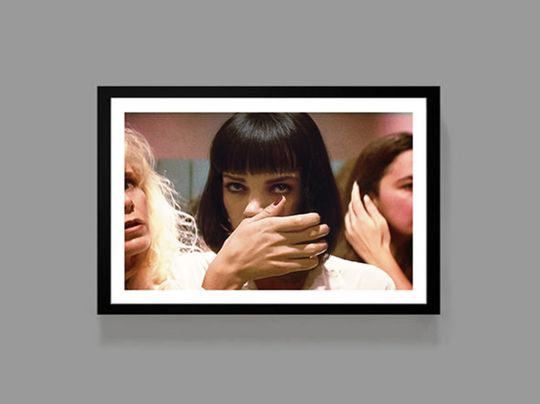 Pulp Fiction Movie Poster - Mia Wallace Print - Movie Bathroom Art, Cocaine