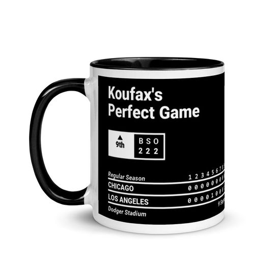 Greatest Dodgers Plays Mug: Koufax's Perfect Game (1965)