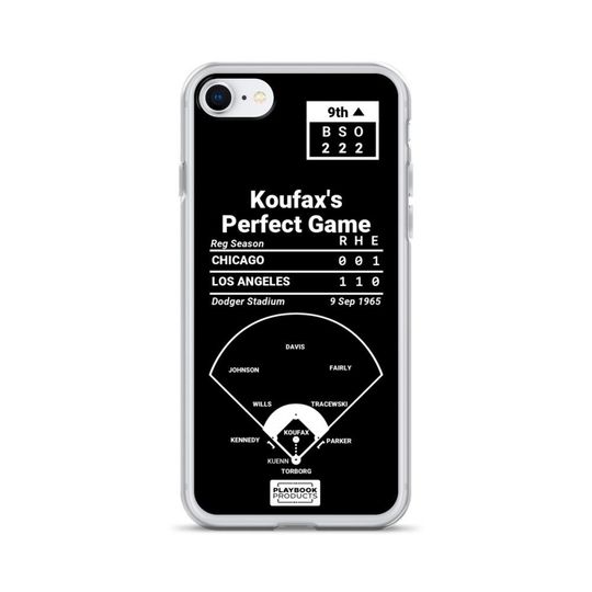 Greatest Dodgers Plays iPhone&nbsp;Case: Koufax's Perfect Game (1965)