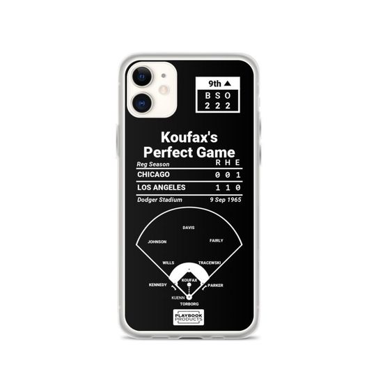 Greatest Dodgers Plays iPhone&nbsp;Case: Koufax's Perfect Game (1965)
