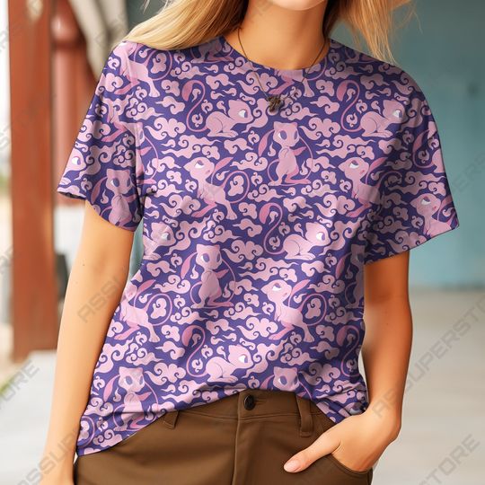 Mew Kawaii Design Tshirt Mew Pink Funny Tshirt Anime Lover Graphic Tees