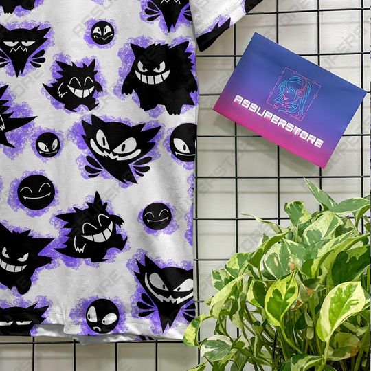 Mega Gengar Funny Tshirt Gengar Ghost Design Tshirt Dark Anime Shirt