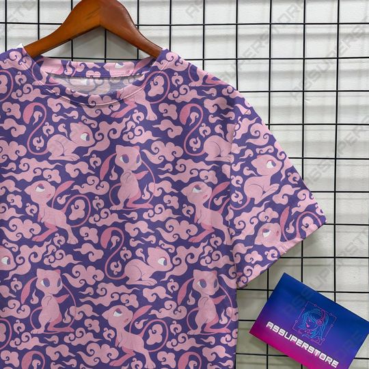 Mew Kawaii Design Tshirt Mew Pink Funny Tshirt Anime Lover Graphic Tees