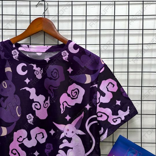 Espeon Umbreon Funny T-shirt Eevee Evolution Purple Design T-shirt