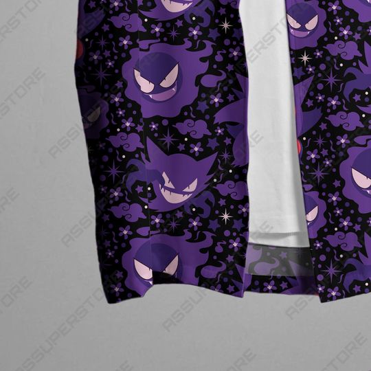 Gengar Pattern Hawaii Shirt, Tropical Beach Hawaii Shirt
