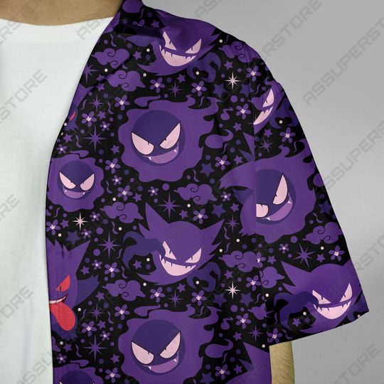 Gengar Pattern Hawaii Shirt, Tropical Beach Hawaii Shirt