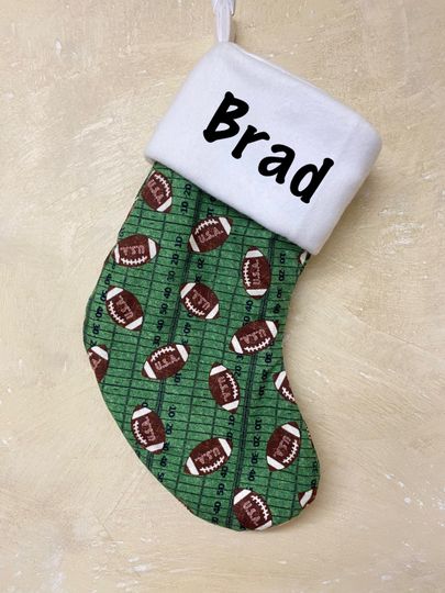 Football Personalized Flannel/Fleece Christmas stocking