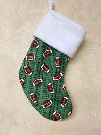 Football Personalized Flannel/Fleece Christmas stocking