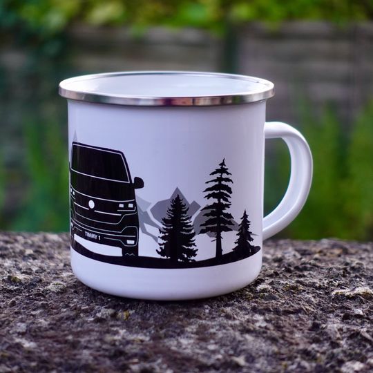 Personalised Campervan Enamel Camper Mug