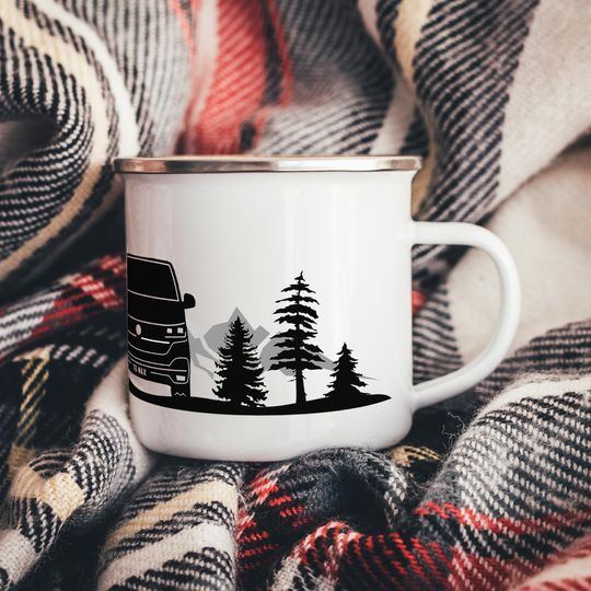 Personalised Campervan Enamel Camper Mug