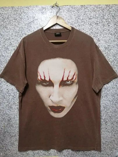 Vintage Marilyn Manson T-Shirt, Marilyn Manson Red Lips Rock Heavy Metal Unisex T-Shirt