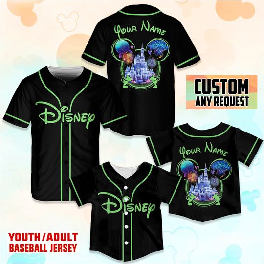 Personalized Disneyy Family Vacation Baseball Jersey, Custom Name Disneyland