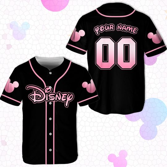 Personalized Disney Baseball Jersey, Custom Name Disney