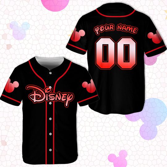 Personalized Disney Baseball Jersey, Custom Name Disney