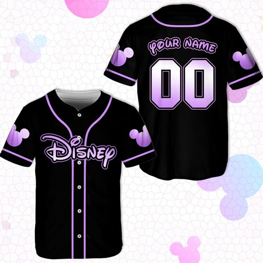Personalized Disney Baseball Jersey, Custom Name Disney