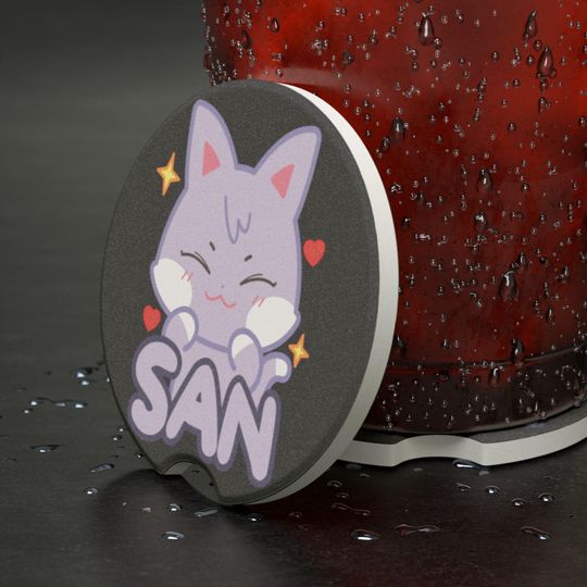 Ateez San Atiny SANdeoki  Soapstone Car Coaster