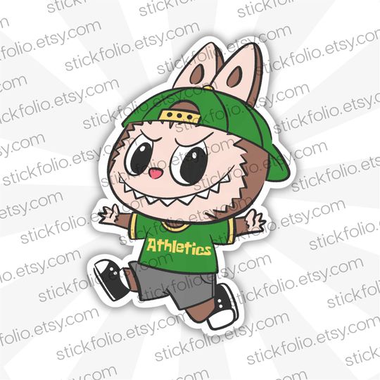 Oakland A's Labubu Sticker