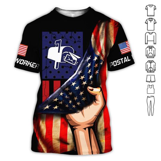 Pround postal worker 3d all over printed t shirt