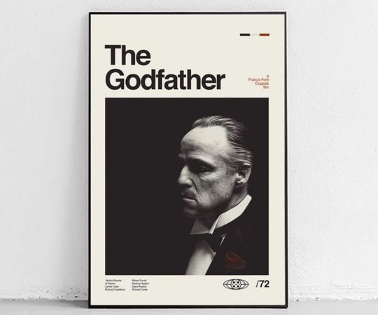 The Godfather poster - classic movie retro-modern, vintage, Art Print