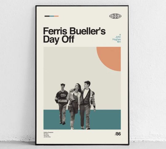 Ferris Bueller's Day Off - midcentury modern Poster - movie poster