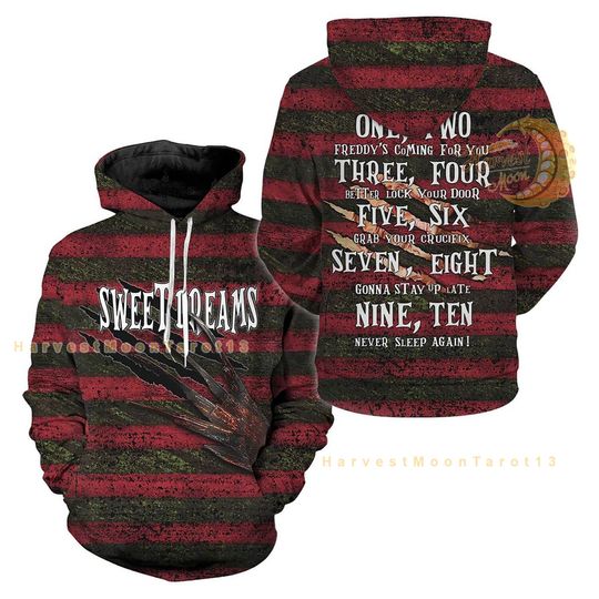 Freddy Krueger A Nightmare On Elm Street Horror Movie 3D Hoodie