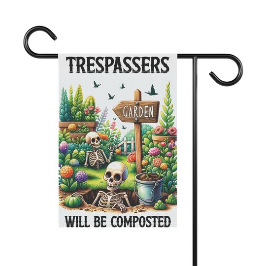 Garden & House Banner | Skeleton | Garden Flag