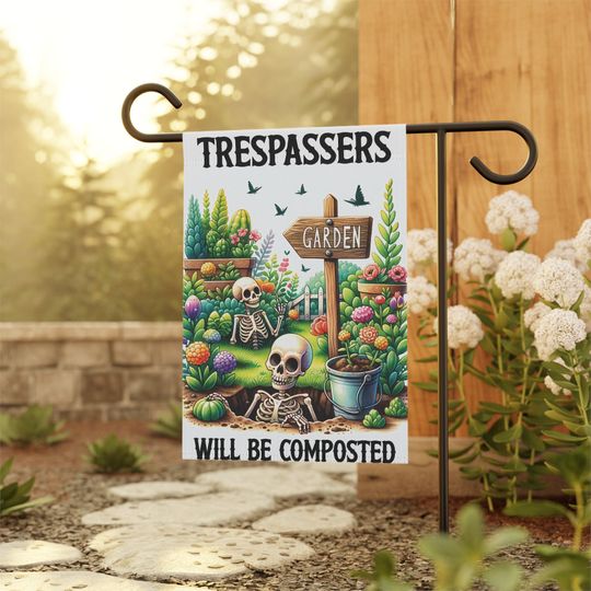 Garden & House Banner | Skeleton | Garden Flag