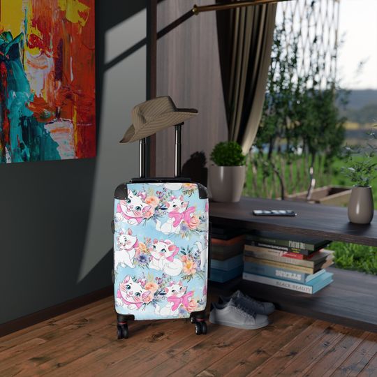 Seamless Marie Aristocats Floral Custom Design Rolling Suitcase