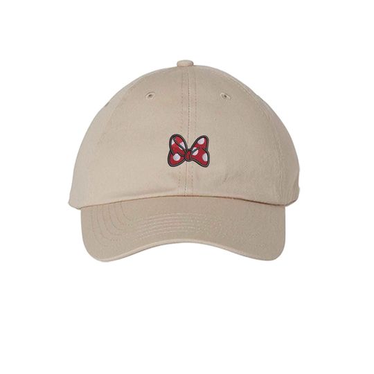 Minnie Mouse Bow embroidered Hat Polka Dot Mouse Bow Magic Kingdom, Disney Trip cap