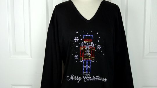 Plus Size Full Length Leggings All Rhinestone Embellished Christmas Tree