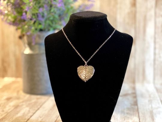 Personalized Photo Locket Necklace: Heart & Angel Wings - Valentine's Gift