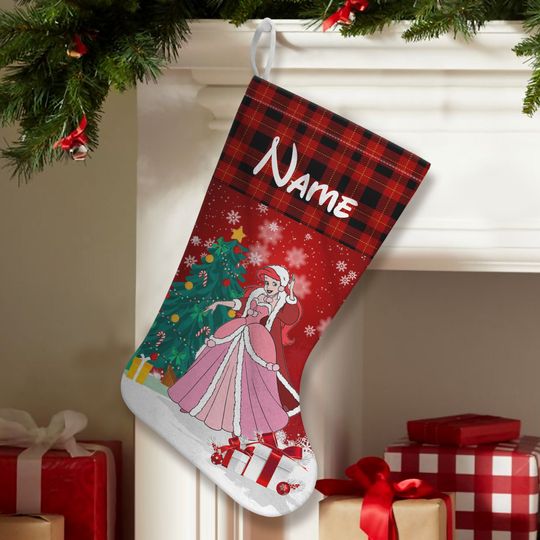 Personalized Princess Stocking With Name, Disney Princess Characters Stocking
