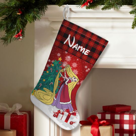 Personalized Princess Stocking With Name, Disney Princess Characters Stocking