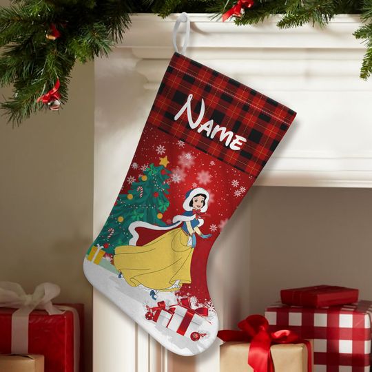 Personalized Princess Stocking With Name, Disney Princess Characters Stocking