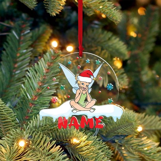 Personalized Name Tinkerbell Ornament, Christmas Tinker Bell Ornament