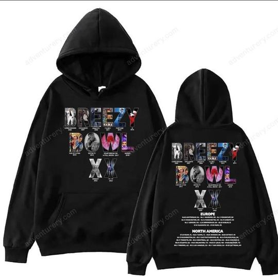 Chris Brown Breezy Bowl XX Tour 2025 Hoodie Harajuku Pullover