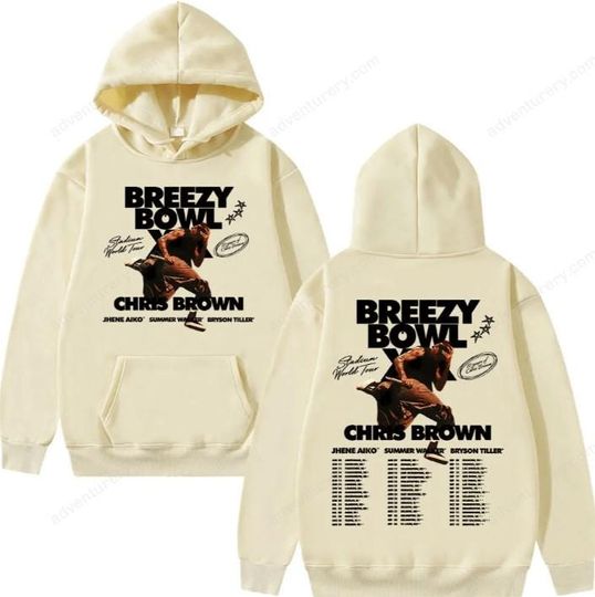 Chris Brown Breezy Bowl XX Tour 2025 Double Sided Hoodie Men Women