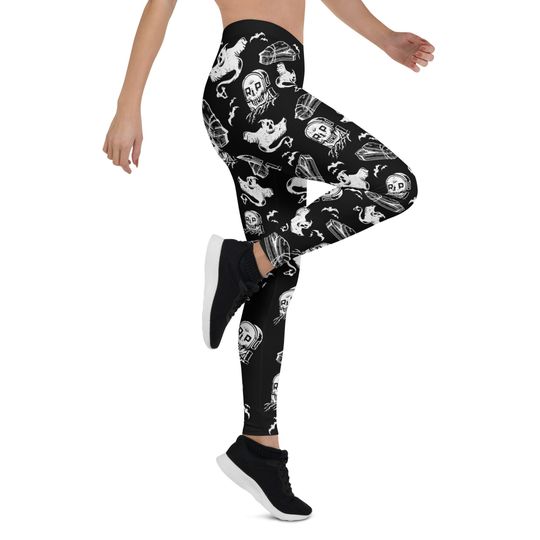 Spooky Graveyard Ghost Leggings