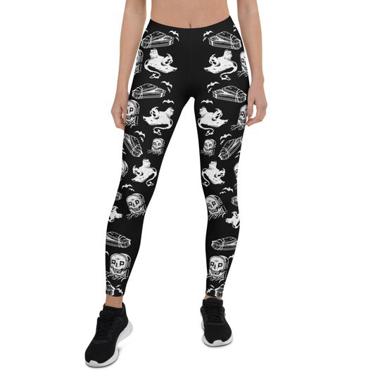 Spooky Graveyard Ghost Leggings