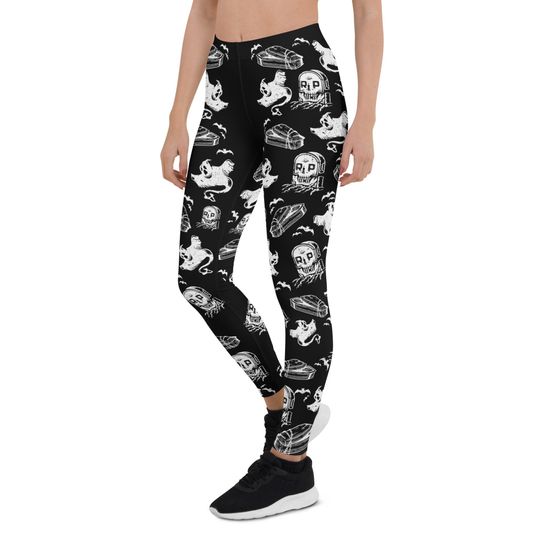 Spooky Graveyard Ghost Leggings