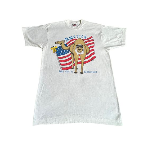 Vintage 90s America Will Not Be Saddam-ized T-Shirt, Desert Storm, Political