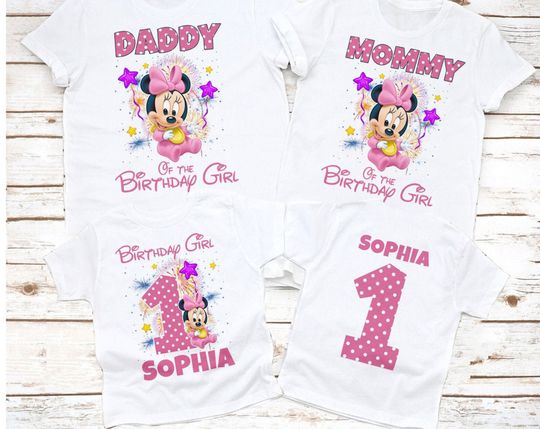 Baby Minnie Birthday Shirt, Minnie Mouse Mommy Birthday shirt, Minnie Birthday shirt, Minnie Matching Family Birthday shirts, Girls Birthday