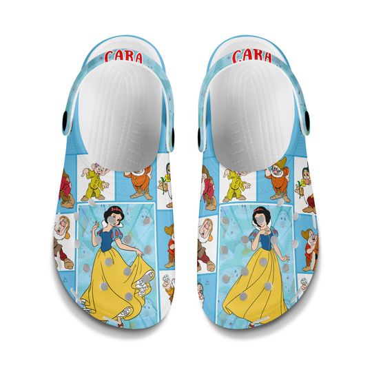 Customized Snow White Clogs Shoes, Gift For Kids, Gift For Her