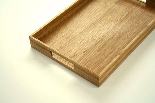 Wooden serving tray. Oak wood tray