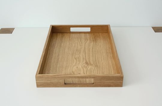 Wooden serving tray. Oak wood tray