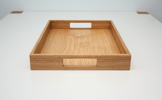 Wooden serving tray. Oak wood tray