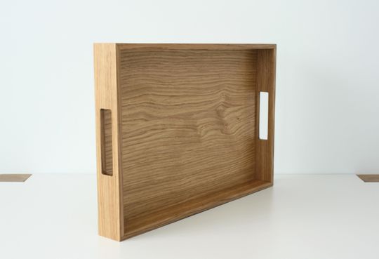 Wooden serving tray. Oak wood tray