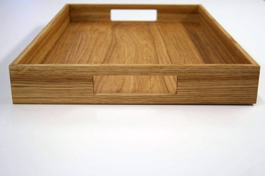 Wooden serving tray. Oak wood tray